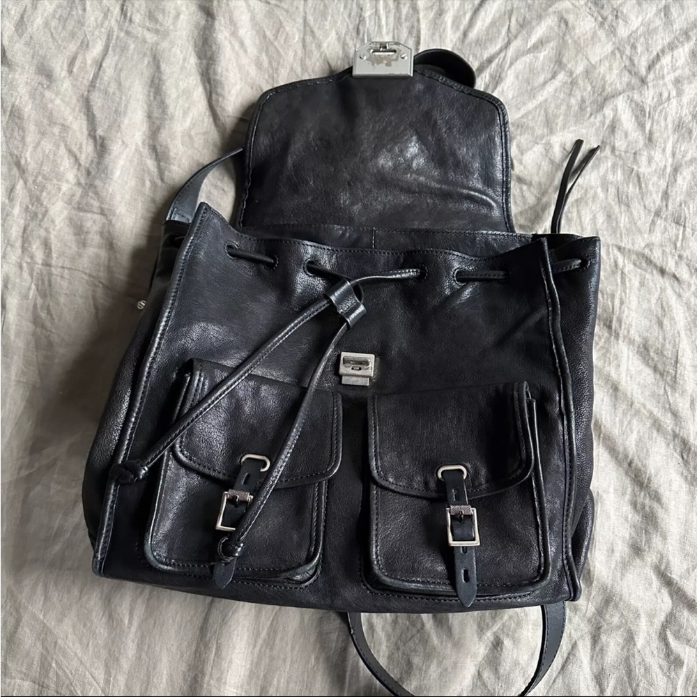 rag & bone Black Leather Backpack - Picture 3 of 9